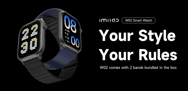Умные часы IMILAB W02 с 1,85-дюймовым безрамочным экраном доступны со скидкой всего за 2812 рублей