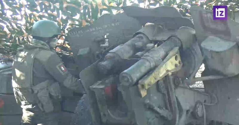 Минобороны показало кадры работы гаубиц Д-20 по позициям боевиков