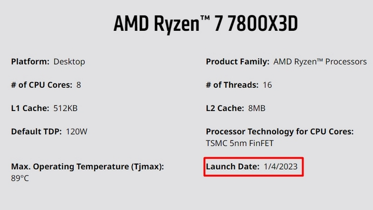 AMD написала, что выпустит AMD Ryzen 7000X3D 14 февраля, а потом передумала