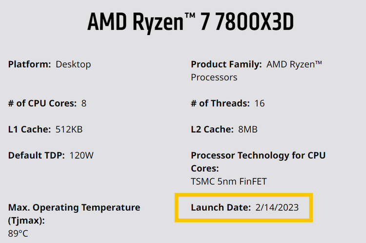 AMD написала, что выпустит AMD Ryzen 7000X3D 14 февраля, а потом передумала