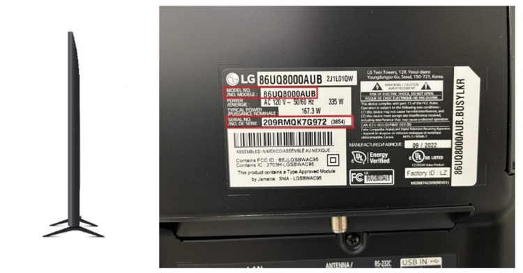 LG отозвала более 52 тыс. 86-дюймовых телевизоров из-за ненадёжной подставки