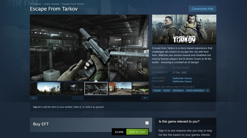 В Steam ненадолго появилась поддельная Escape from Tarkov — обманутых покупателей ждал неприятный сюрприз
