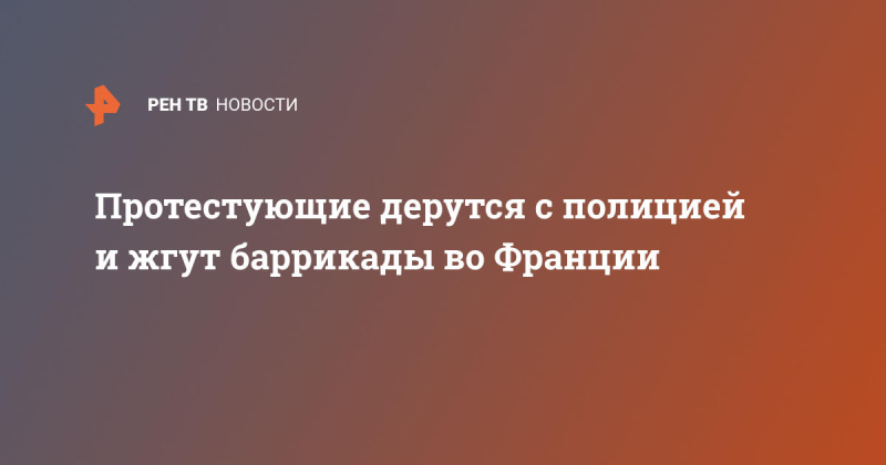 Протестующие дерутся с полицией и жгут баррикады во Франции