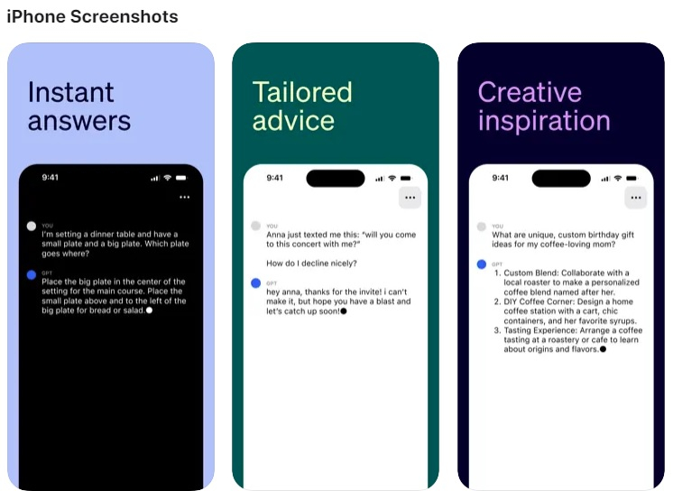 Для iPhone вышло официальное приложение ChatGPT