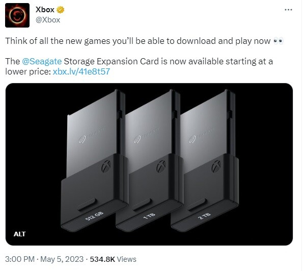 Seagate снизила цены на внешние накопители Storage Expansion Card для игровых приставок Xbox Series X и Series S
