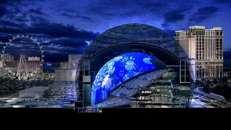 В Лас-Вегасе построили самый огромный в мире сферический экран MSG Sphere за $2,3 млрд