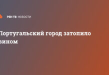 Португальский город затопило вином