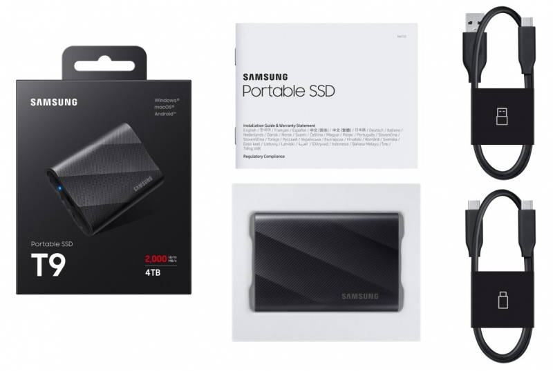 Samsung выпустила внешние накопители Portable SSD T9 со скоростью до 2000 Мбайт/с
