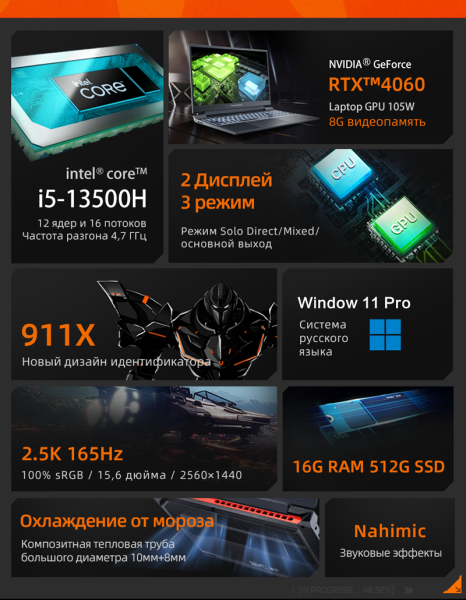 Флагманский игровой ноутбук Thunderobot 911X с Intel Core 13-го поколения и GeForce RTX 40-й серии оценили в 86 тыс. рублей 