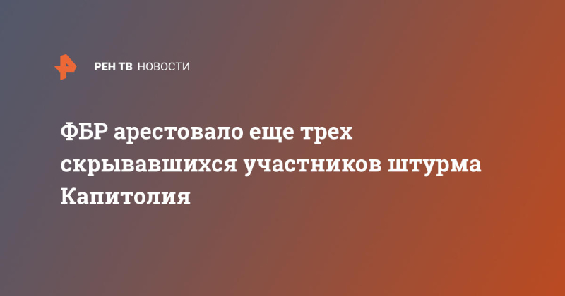 ФБР арестовало еще трех скрывавшихся участников штурма Капитолия