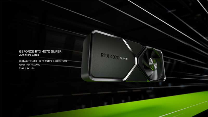 NVIDIA представила видеокарты GeForce RTX 4080 Super, RTX 4070 Ti Super и RTX 4070 Super — от $599 до $999
