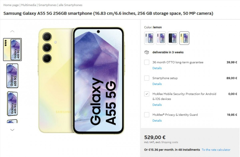 Samsung Galaxy A55 и Galaxy A35 начали продаваться раньше анонса — от 380 до 530 евро